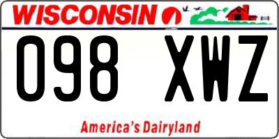 WI license plate 098XWZ