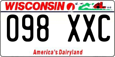 WI license plate 098XXC