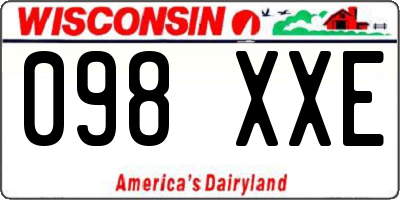 WI license plate 098XXE