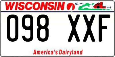 WI license plate 098XXF