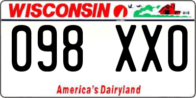 WI license plate 098XXO