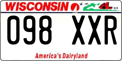 WI license plate 098XXR
