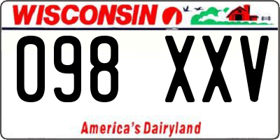 WI license plate 098XXV