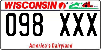 WI license plate 098XXX
