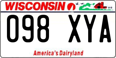 WI license plate 098XYA