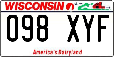 WI license plate 098XYF