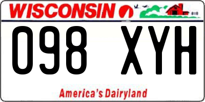 WI license plate 098XYH