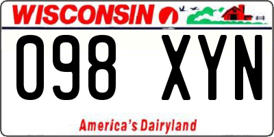 WI license plate 098XYN