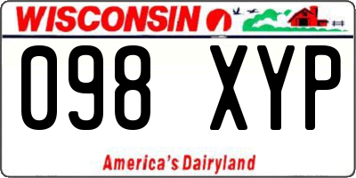 WI license plate 098XYP