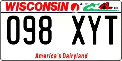 WI license plate 098XYT