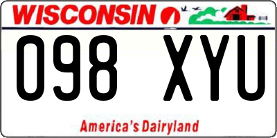 WI license plate 098XYU