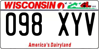 WI license plate 098XYV