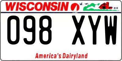 WI license plate 098XYW