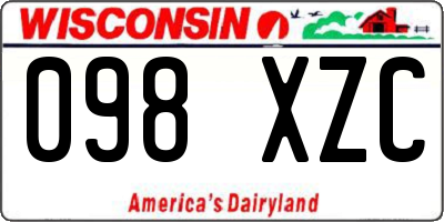 WI license plate 098XZC