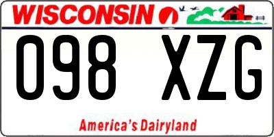 WI license plate 098XZG