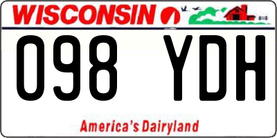 WI license plate 098YDH