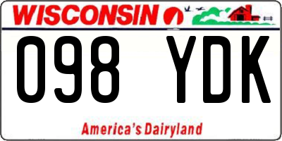 WI license plate 098YDK
