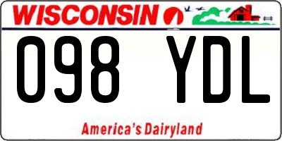 WI license plate 098YDL