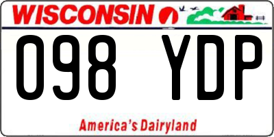 WI license plate 098YDP
