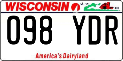 WI license plate 098YDR