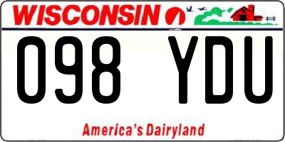 WI license plate 098YDU