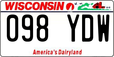 WI license plate 098YDW