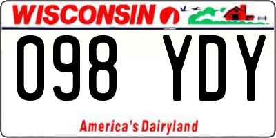 WI license plate 098YDY