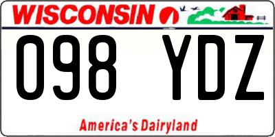 WI license plate 098YDZ