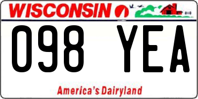 WI license plate 098YEA