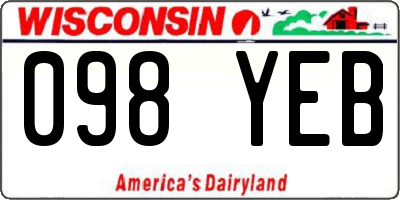 WI license plate 098YEB