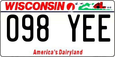 WI license plate 098YEE