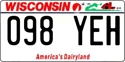 WI license plate 098YEH