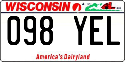WI license plate 098YEL