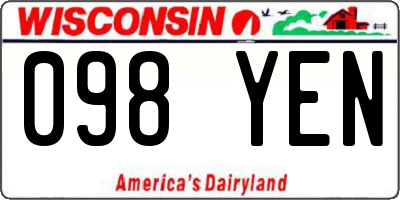 WI license plate 098YEN