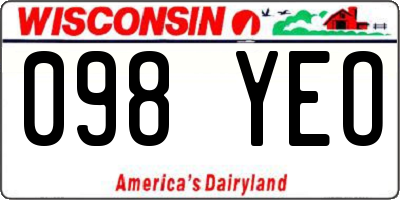 WI license plate 098YEO