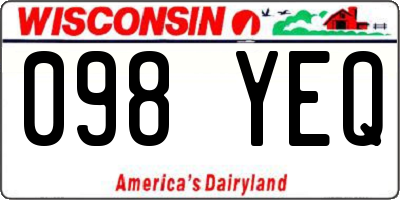 WI license plate 098YEQ