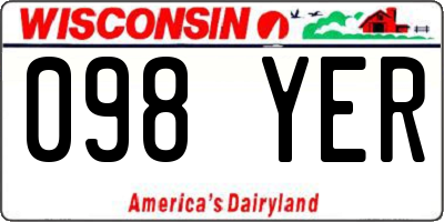 WI license plate 098YER