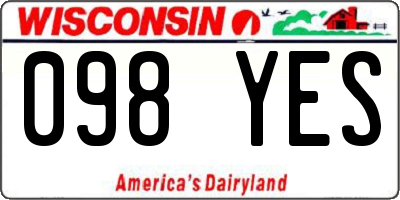 WI license plate 098YES