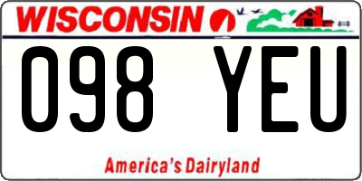 WI license plate 098YEU