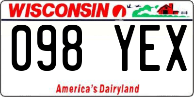 WI license plate 098YEX