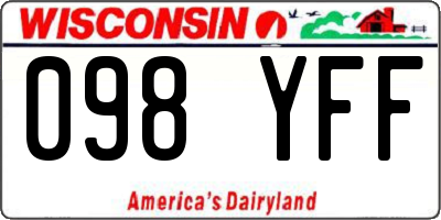 WI license plate 098YFF