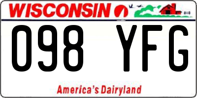 WI license plate 098YFG
