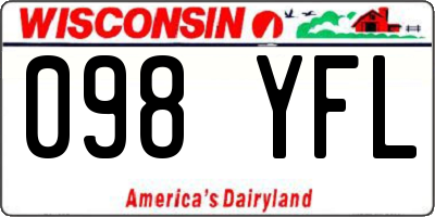 WI license plate 098YFL