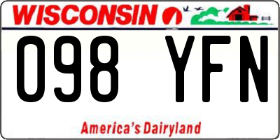 WI license plate 098YFN