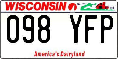 WI license plate 098YFP