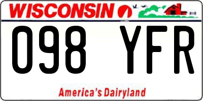 WI license plate 098YFR