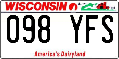 WI license plate 098YFS