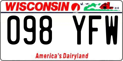 WI license plate 098YFW