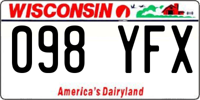 WI license plate 098YFX