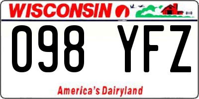 WI license plate 098YFZ